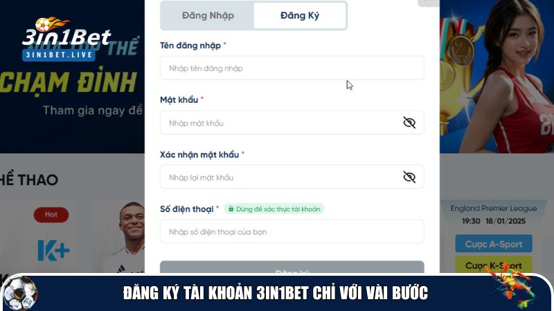 Quy trình đăng ký với 4 bước